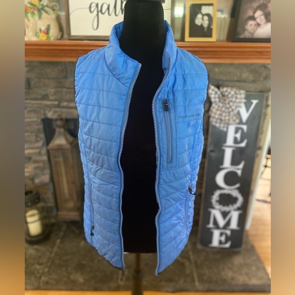 Vineyard Vines Light Blue Quilted Vest